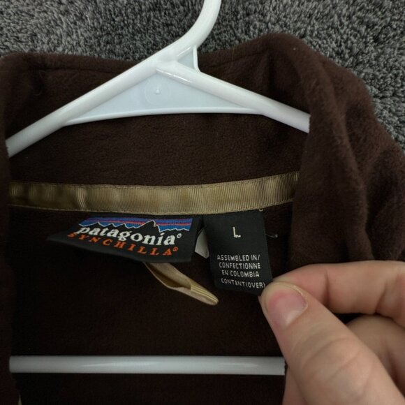 Patagonia Synchilla Large Brown Fleece Full Zip Jacket Adult Outdoors Soft - Picture 7 of 14